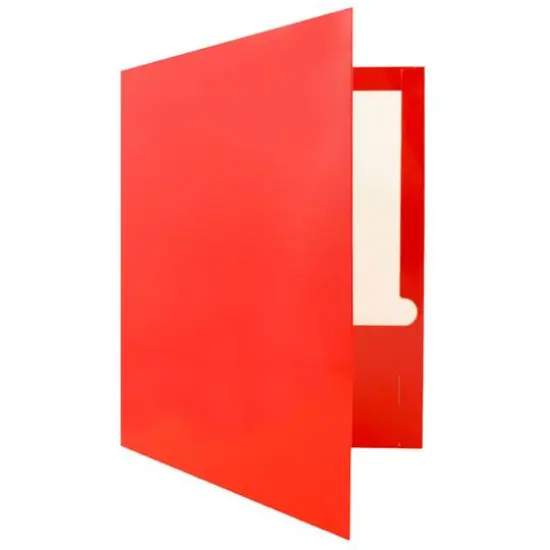 JAM Paper Laminated 2-Pocket Glossy Folders, 6ct. Red {6}