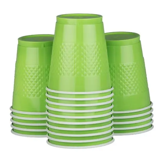 JAM Paper 12oz.Plastic Party Cups, 20ct. Lime Green {1}