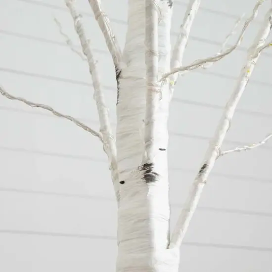 3ft. Pre-Lit White Birch Artificial Tree, Warm White LED Lights {8}