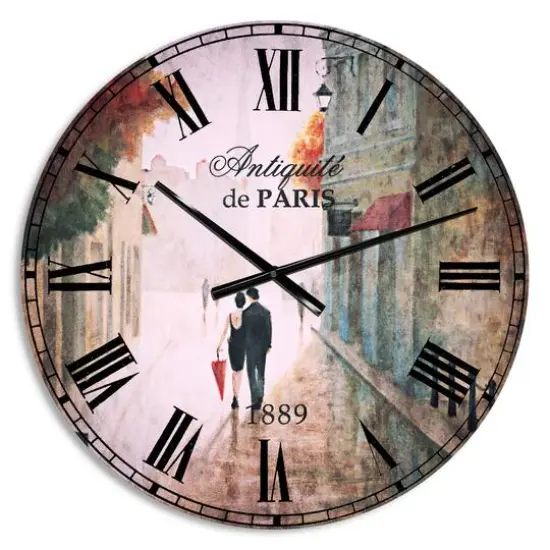 Designart Paris Romance Couples II Wall Clock {1}