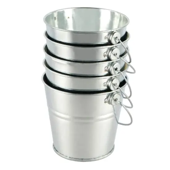 3" Silver Metal Buckets by Celebrate It&trade;, 5ct. {3}