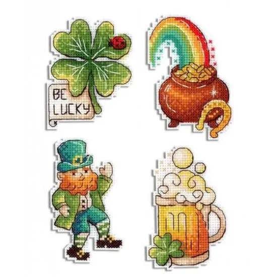 MP Studia St. Patrick's Day Magnets Plastic Canvas Counted Cross Stitch Kit {1}