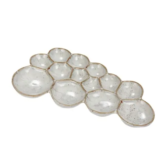 Hello Honey&reg; White Speckled 13-Section Stoneware Dish {1}