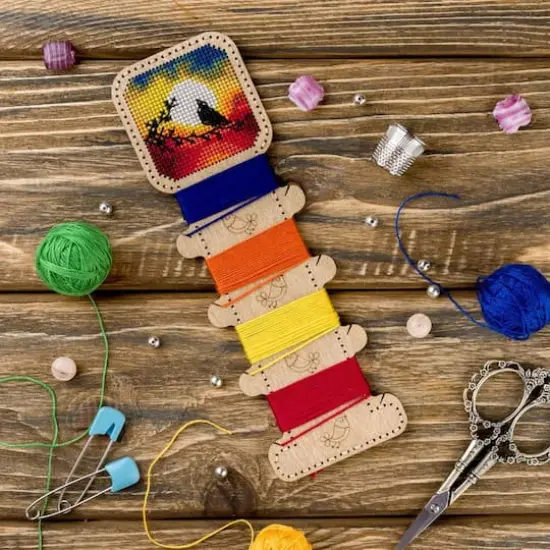 Wonderland Crafts Bird Embroidery Blank Wood Organizer {3}