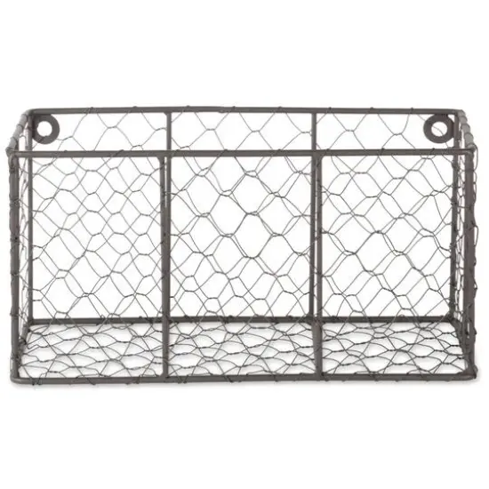 DII&reg; Gray Wall Mount Chicken Wire Basket Set {3}