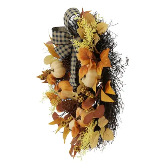 24" Designer Premium Floral Pumpkin & Pinecone Wreath by Ashland® {4}