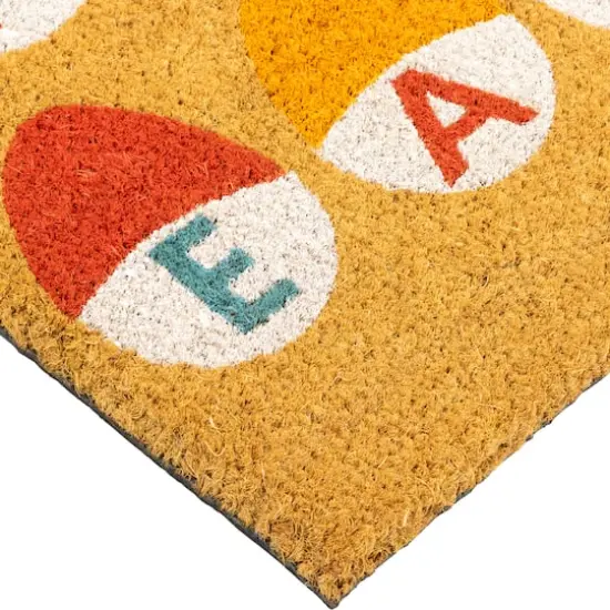 Natural Colorful Happy Easter Eggs Coir Doormat {4}