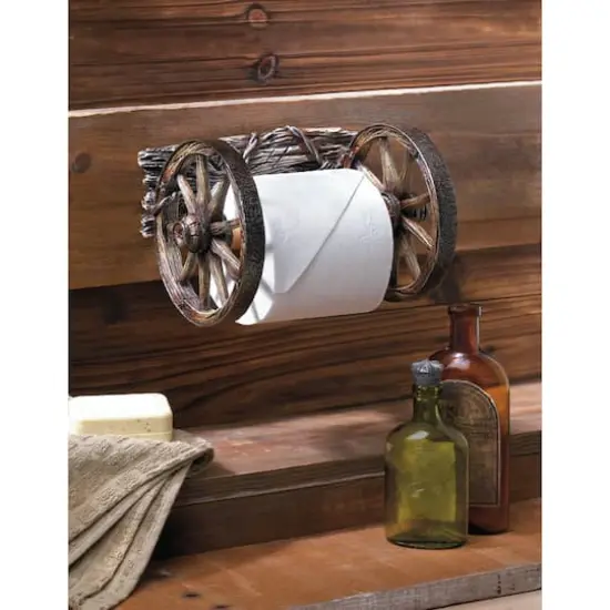 9" Wagon Wheel Toilet Paper Holder {3}