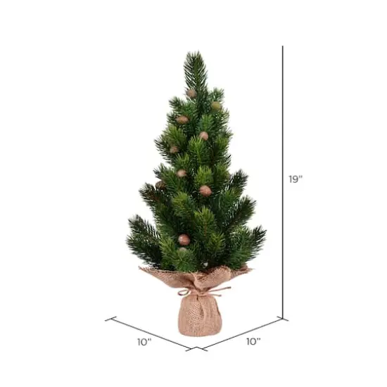 19" Unlit Spruce Sapling Artificial Christmas Tree in Burlap Base {3}