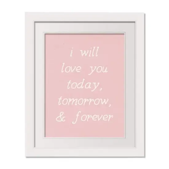 16" x 20" Love You Today Tomorrow Forever White Framed Print Wall Art {1}