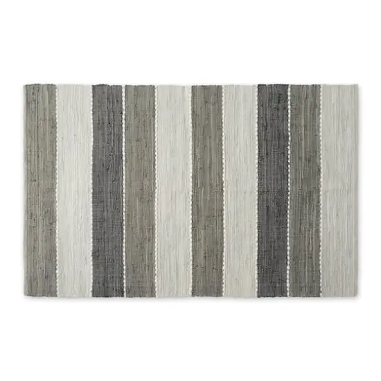 DII&reg; Color Block Cotton Chindi Rug, 4ft. x 6ft. Gray {1}