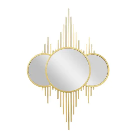 CosmoLiving by Cosmopolitan 39" Gold Metal Contemporary Wall Mirror Décor {1}