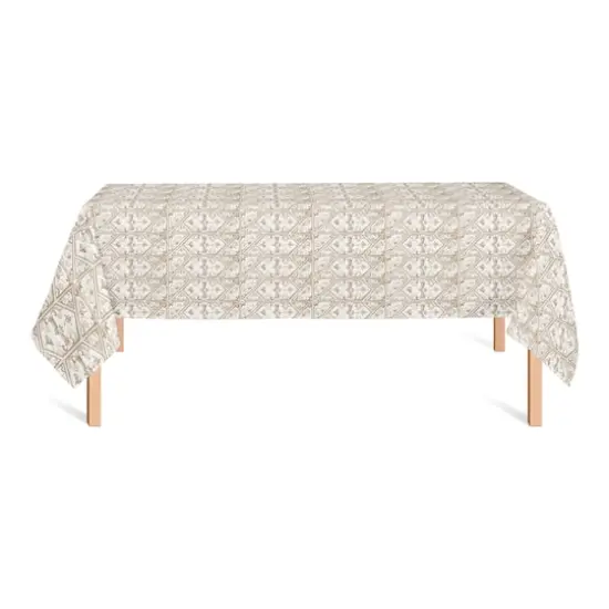 102" Regal Cream Pattern Tablecloth {3}