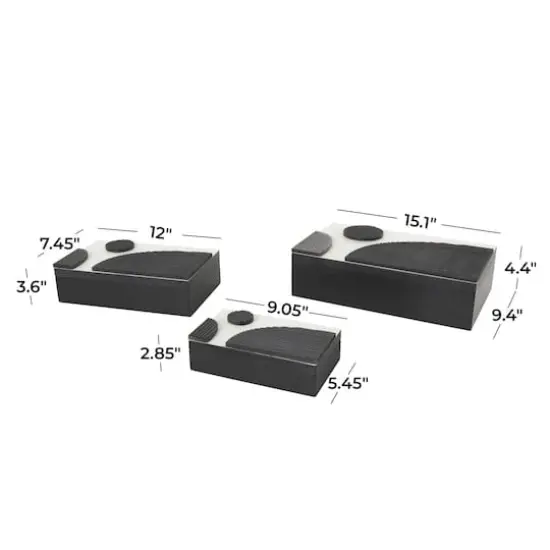 Black Wood Handmade Decorative Box Set {8}