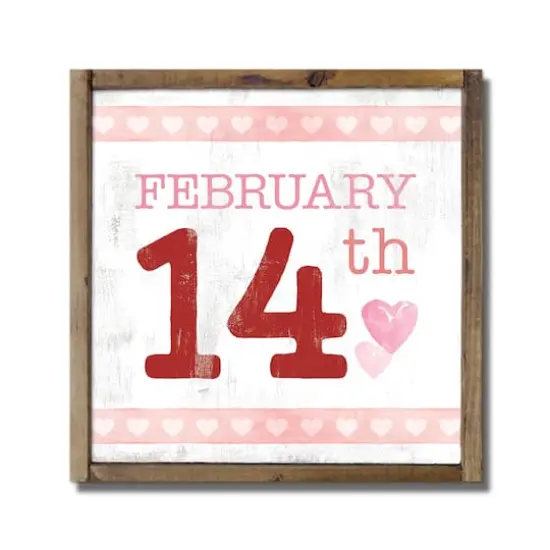 February 14th Framed Wood Plaque {1}