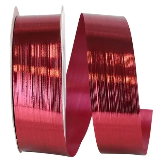 Reliant 1.25" x 55yd. Embossed Metallic Ribbon Wine {1}