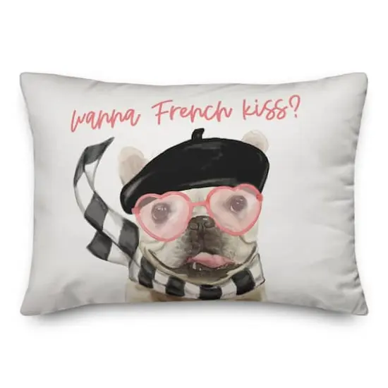 Wanna French Kiss Rectangle Throw Pillow {3}