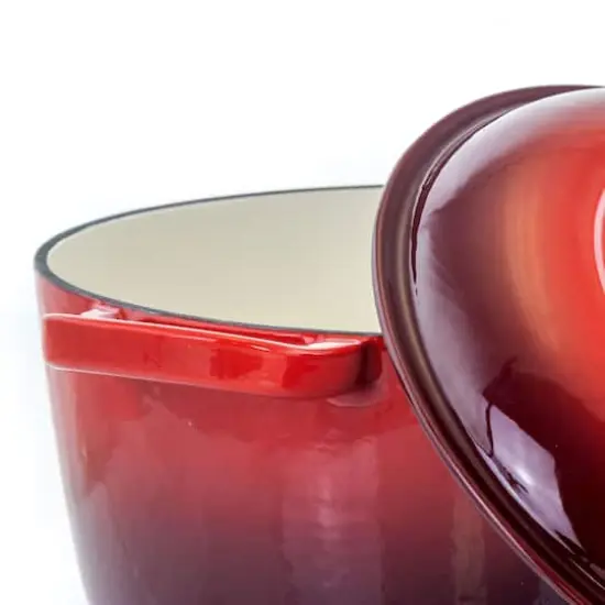 MegaChef 5qt. Red Enameled Cast Iron Casserole {5}
