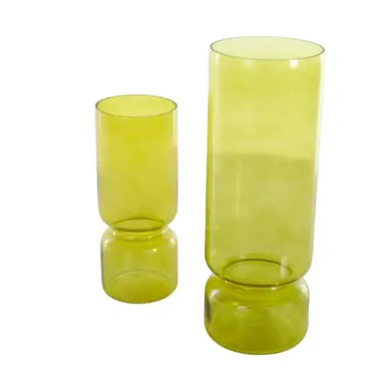 Green Modern Round Glass Vase Set {4}