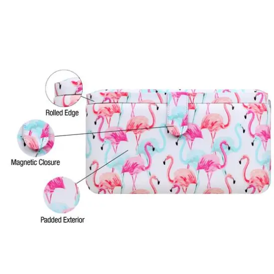 SINGER&reg; Large Flamingo Print Sewing Basket with Matching Pouch Sew Kit {4}