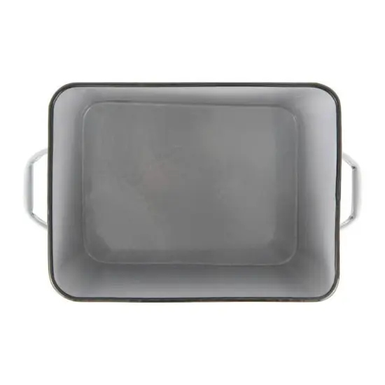 Hello Honey&reg; Enameled Metal Distressed "BREAD" Box with Lid Gray {7}