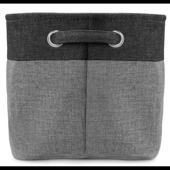 Sorbus 15" Twill Collapsible Storage Basket Set Black {6}