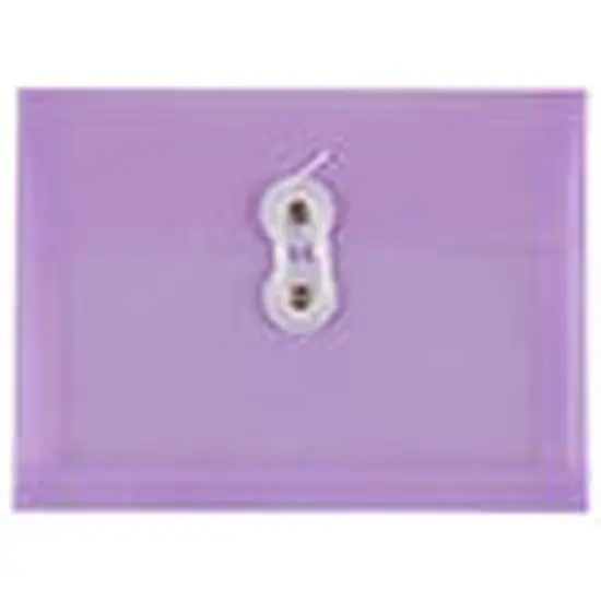 JAM Paper 5.25" x 7.5" Booklet Plastic Envelopes with Button and String Closure, 24ct. Lilac {5}