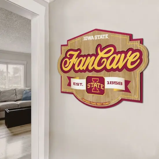 NCAA Fan Cave Sign Iowa State Cyclones {5}