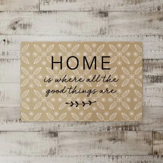 Gold Home is Where the Good Things Are Floor Mat, 18" x 27" {3}