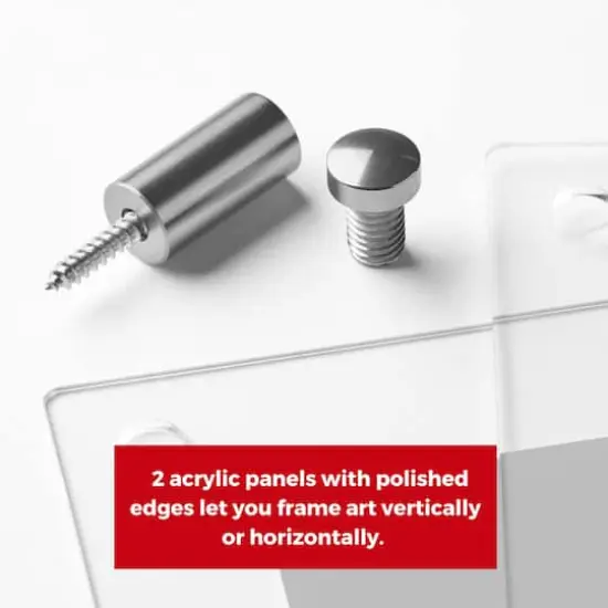 Cool Modern Frames 4 Pack Double Panel Acrylic Float Frames Silver {5}