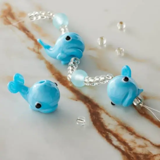 Blue Lampwork Glass Whale Beads by Bead Landing&trade; {3}