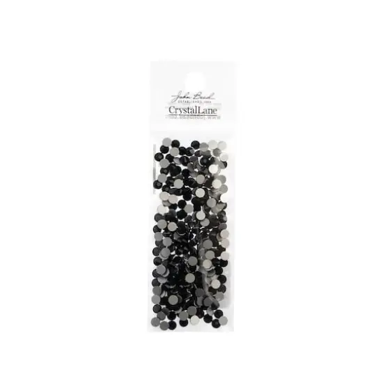 John Bead Crystal Lane SS16 Glass Round Flatback Rhinestones, 288ct. Jet Black {4}