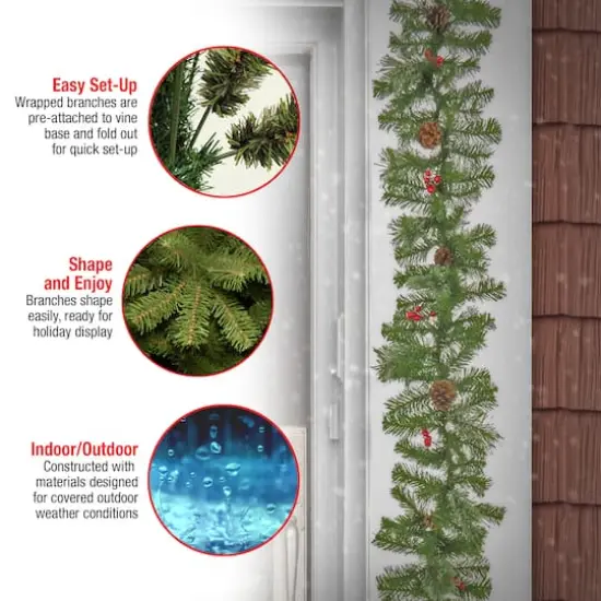 9ft. Evergreen & Cashmere Tips Garland {7}