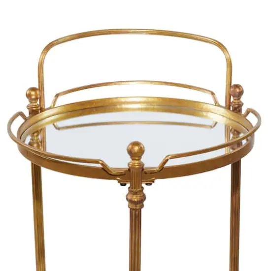Brass Iron Bar Cart, 31" x 19" x 18" {5}