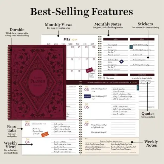 TF Publishing 2024 - 2025 Merlot Large Spiral Planner {6}