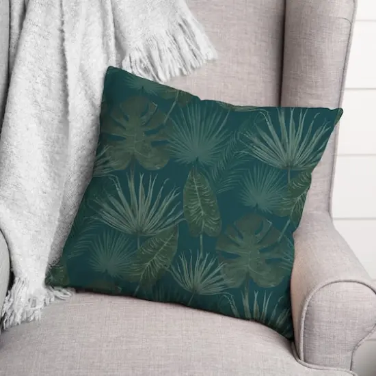 Tropical Palm Throw Pillow Blue {4}