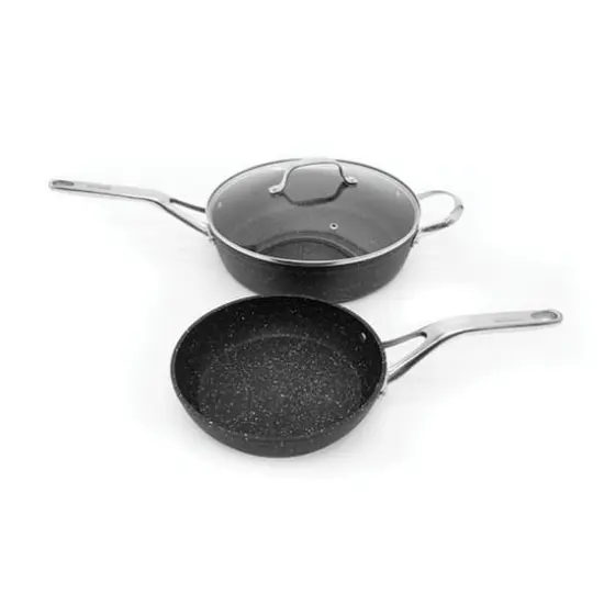 The ROCK by Starfrit 3-Piece Cookware Set With Riveted Cast Stainless Steel Handles {1}