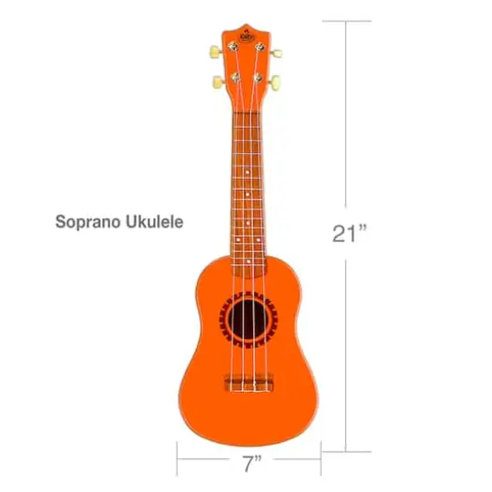 Salus KaKo'o 21" Sunrise Orange Professional Wooden Ukulele Set {3}