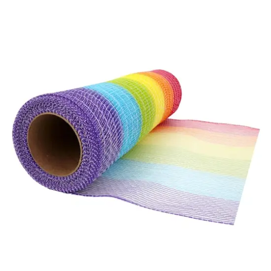10" x 6.3yd. Rainbow Striped Mesh by Celebrate It&reg; {4}