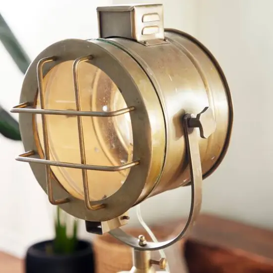 71" Brown Wood Industrial Floor Lamp {8}