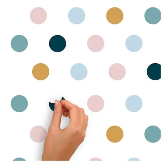RoomMates Pink, Yellow & Blue Dot Peel & Stick Wall Decals {5}
