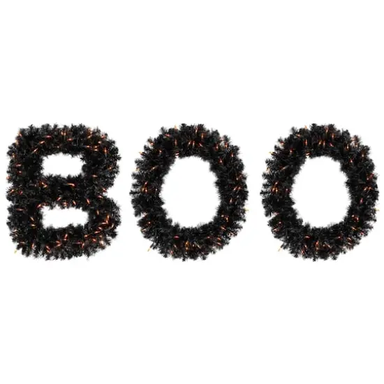 18" Lit Boo Sentiment Outdoor Halloween Sign {1}