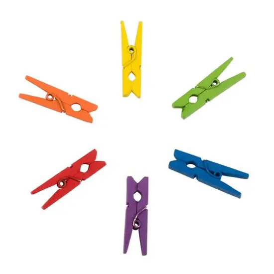 JAM Paper 1.125" Colorful Wood Clip Clothespins, 30ct. {4}