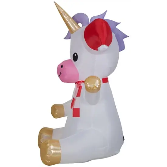 4.5ft. Airblown&reg; Inflatable Christmas Sitting Unicorn {4}