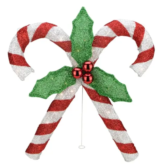 26" Red & White Lighted Double Candy Cane Outdoor Christmas D&eacute;cor {4}