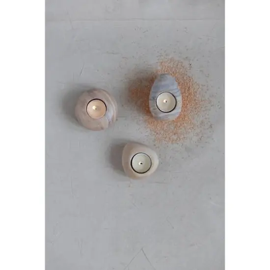 Hello Honey&reg; Sandstone Tealight Holder Set {4}