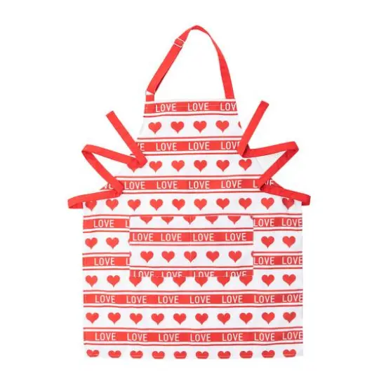 Glitzhome&reg; 31.25" Fabric Valentine's Heart Apron {6}