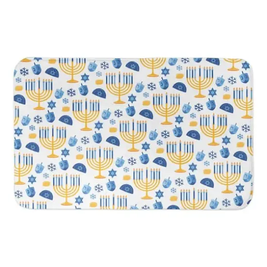 Designs Direct 34" x 21" Hanukkah Pattern Bath Mat {1}