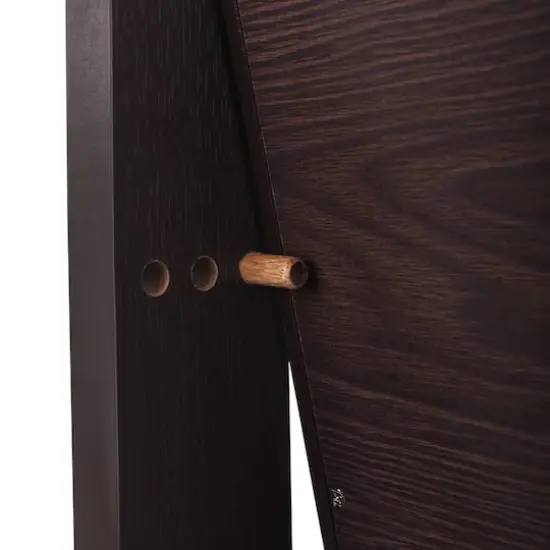 Mocha Brown Frameless Mirrored Jewelry Armoire {4}