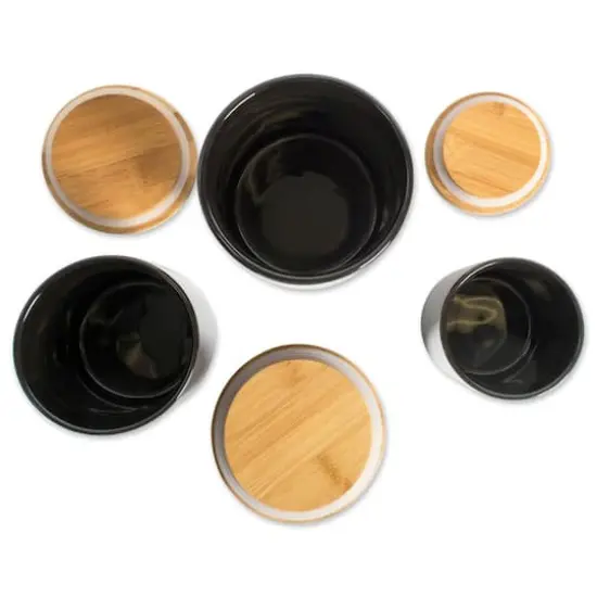 DII&reg; Coffee, Sugar & Tea Ceramic Canister Set Black {5}